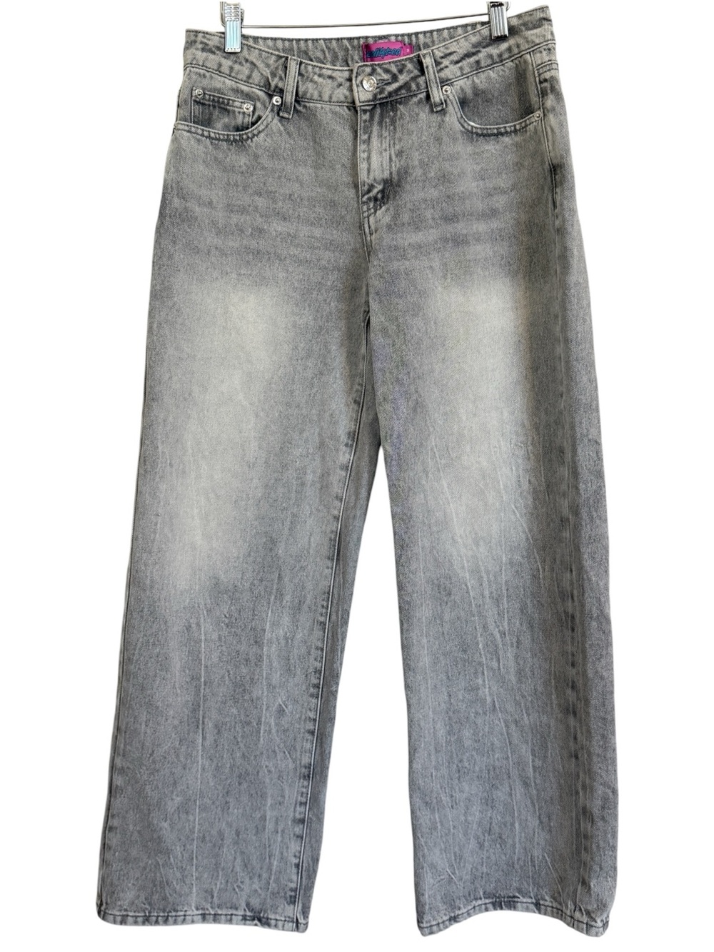 Edikted NWT Gray Washed Wide Leg Jeans Size Women’s Size M High Rise Y2K Baggy